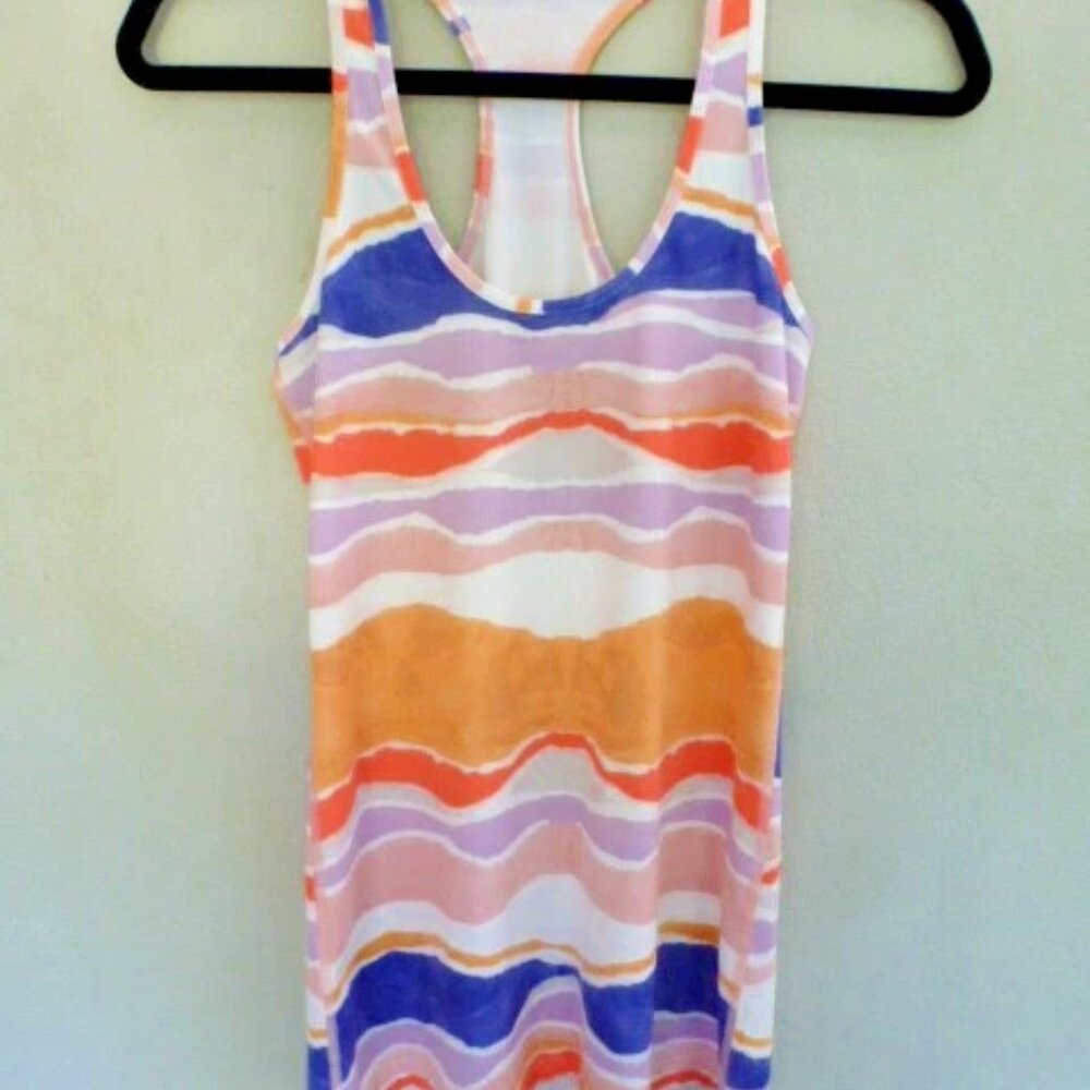 Lululemon racer back tunic top S small watercolor stripes